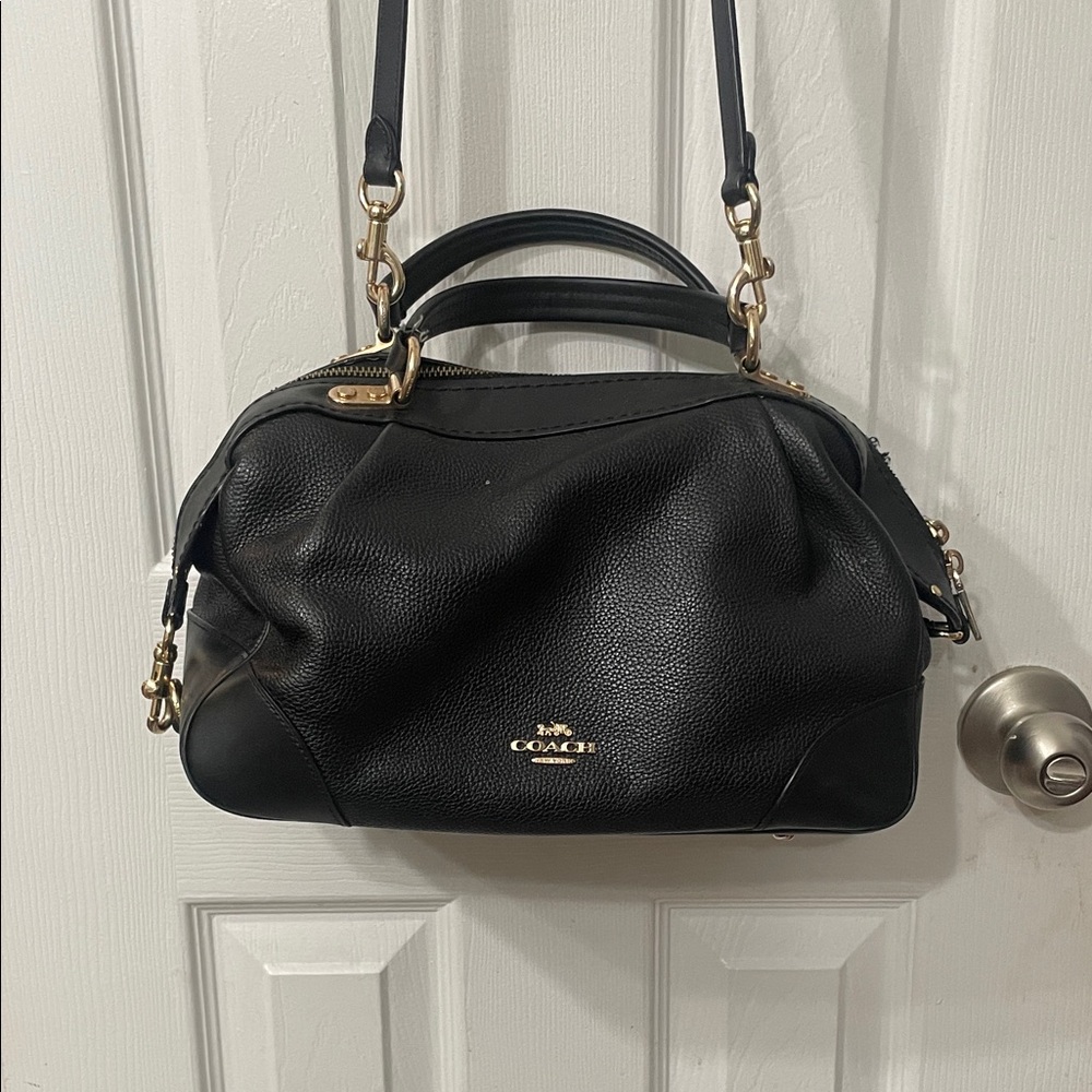 Coach Black Leather Satchel Bag
